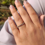 Full Eternity Wedding Band With Emerald And Round Diamond