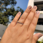 Full Eternity Wedding Band With Emerald And Round Diamond