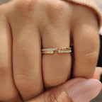 Lab Grown Round Cut Double Row Diamond Band