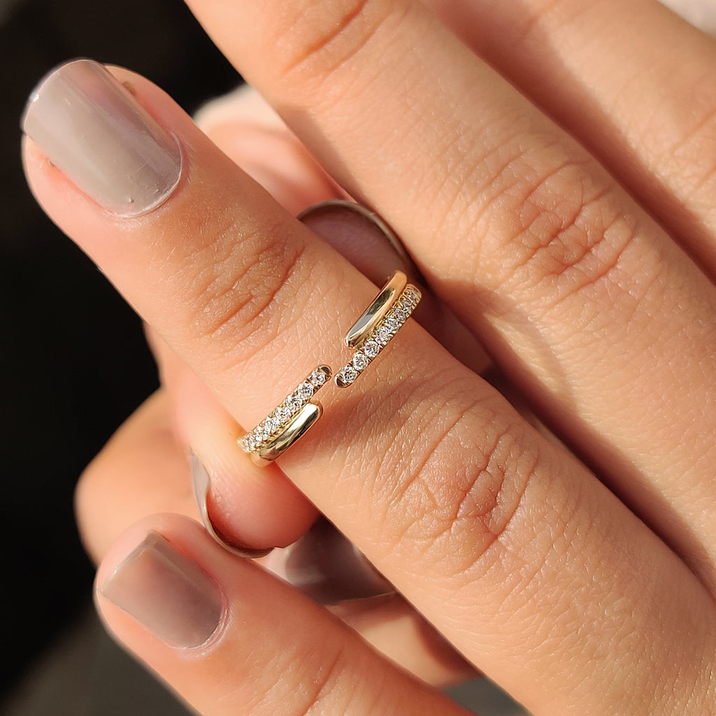 Lab Grown Round Cut Double Row Diamond Band