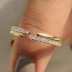 Lab Grown Round Cut Double Row Diamond Band