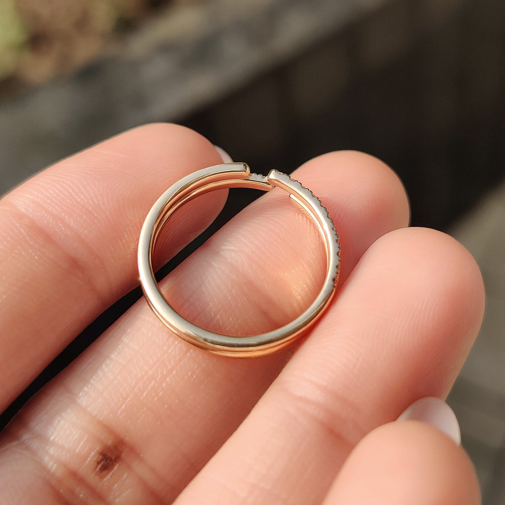 Lab Grown Round Cut Double Row Diamond Band