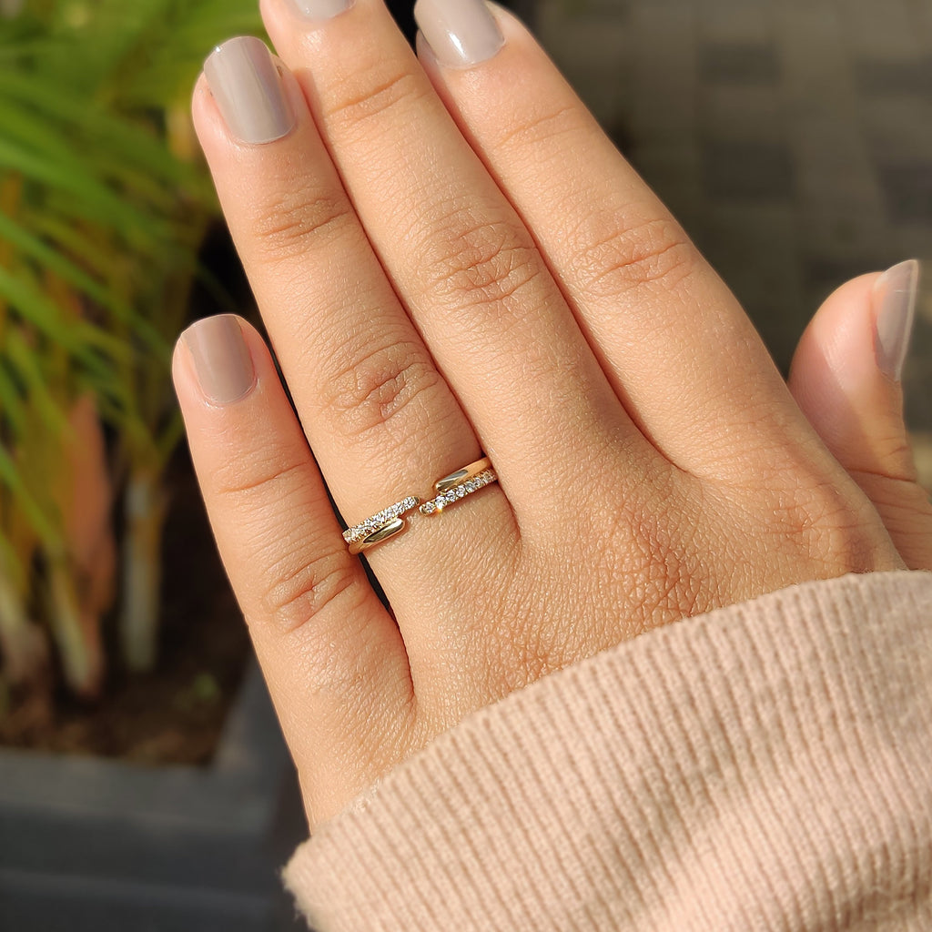 Lab Grown Round Cut Double Row Diamond Band