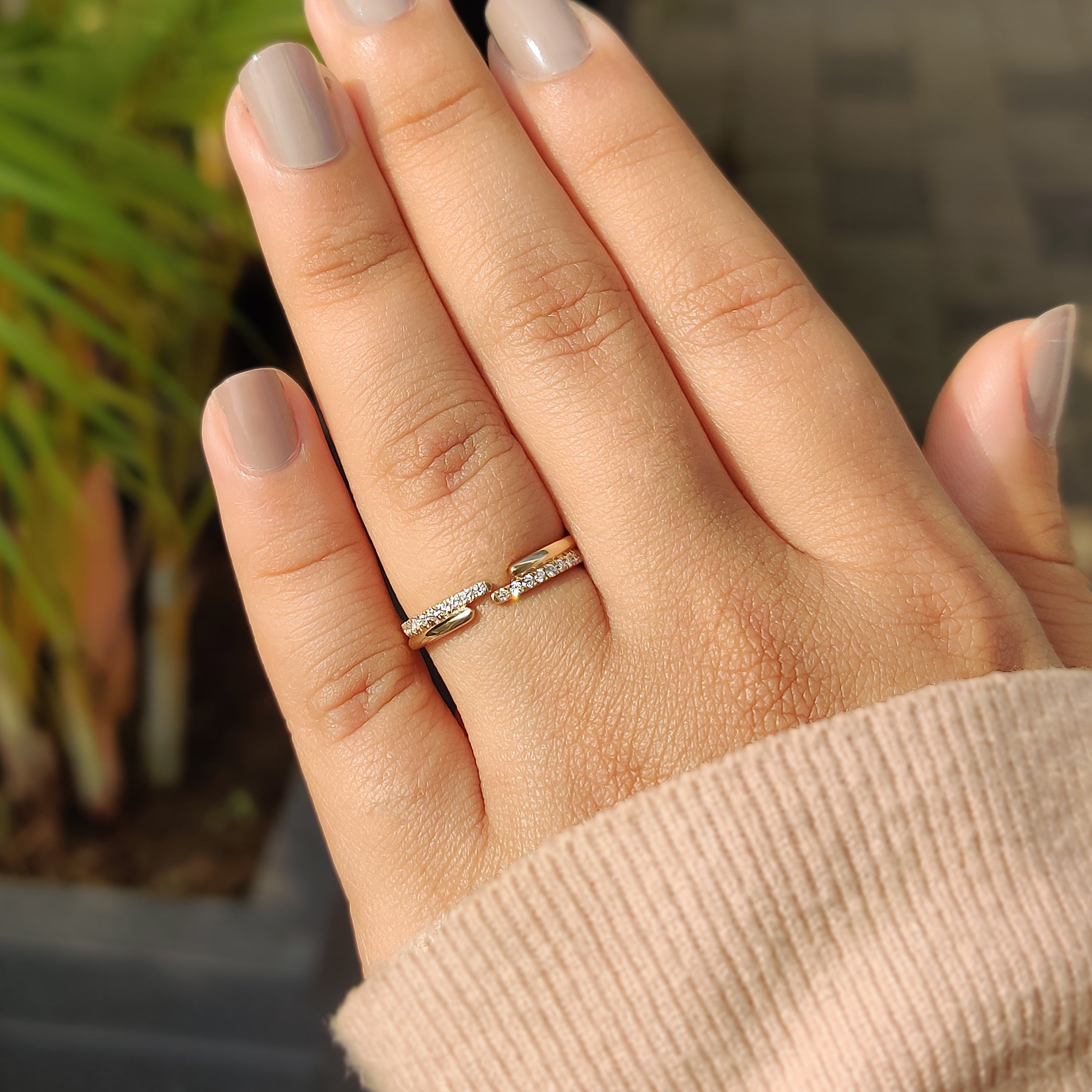 Lab Grown Round Cut Double Row Diamond Band
