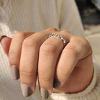 Marquise And Round Cut White Gold Half Eternity Band