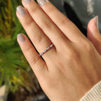 Marquise And Round Cut White Gold Half Eternity Band