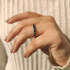 Round Cut Black Moissanite Wedding Band