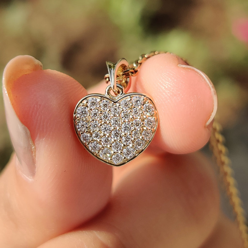 Round Diamond Heart Shape Pendant