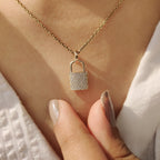 Lab Grown Round Diamond Lock Pendant