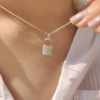 Lab Grown Round Diamond Lock Pendant
