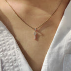 Round Diamond Gold Key Pendant