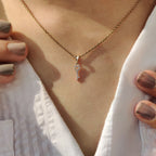 Round Diamond Gold Key Pendant