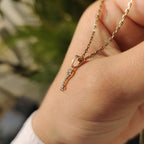 Round Diamond Gold Key Pendant