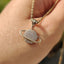Round Diamond Gold Saturn Pendant