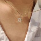 Round Cut Diamond Star Pendant