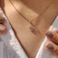 Round Diamond Moon Pendant In Yellow Gold