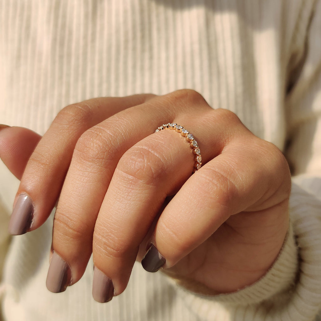 Round Diamond Yellow Gold Eternity Band