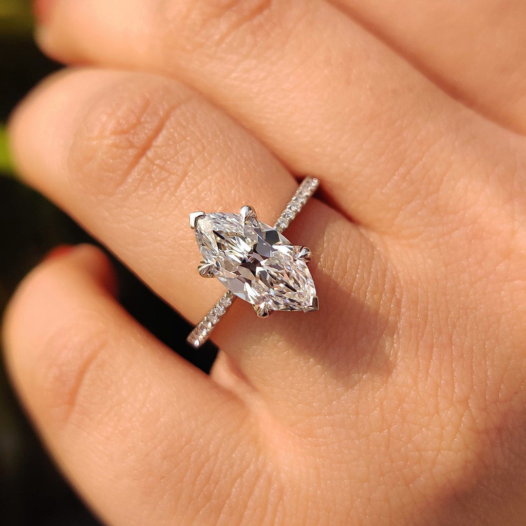 Marquise Cut Diamond Ring With Tulip Prong