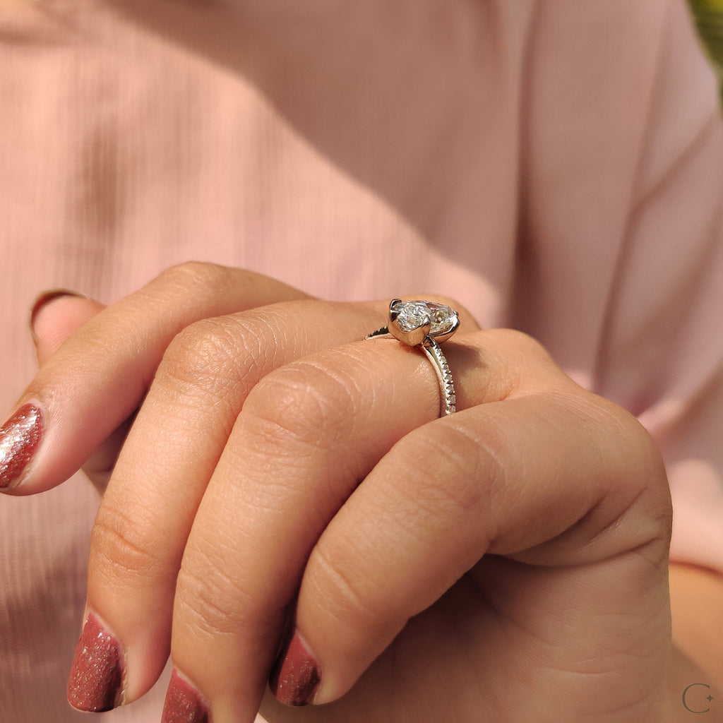 Old European Marquise Cut Ring In Pave Style