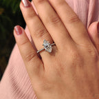 Old European Marquise Cut Ring In Pave Style