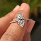Old European Marquise Cut Ring In Pave Style