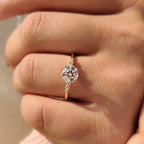 Round Diamond Ring with Side Stone