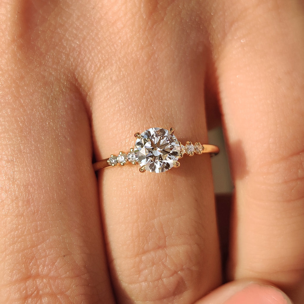 Round Diamond Ring with Side Stone