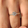 Round Diamond Ring with Side Stone