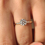 Round Diamond Ring with Side Stone