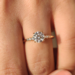 Round Diamond Ring with Side Stone