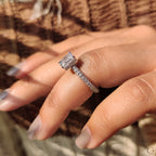 Radiant Cut Diamond Ring In Hidden Halo Design