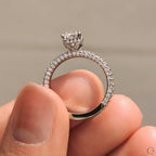 Radiant Cut Diamond Ring In Hidden Halo Design