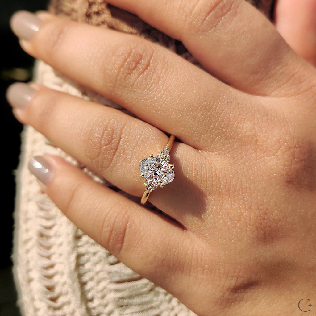 Oval Stone Engagement Ring In Muse Style