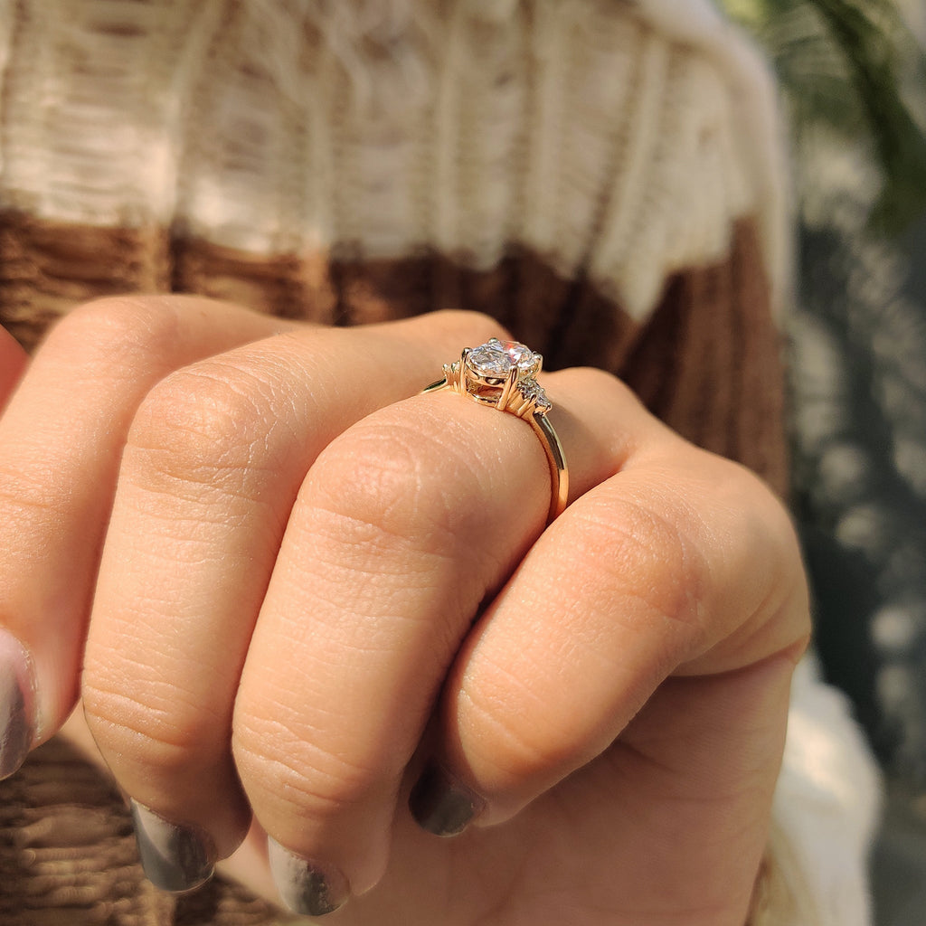 Yellow Gold Oval Diamond Engagement Ring