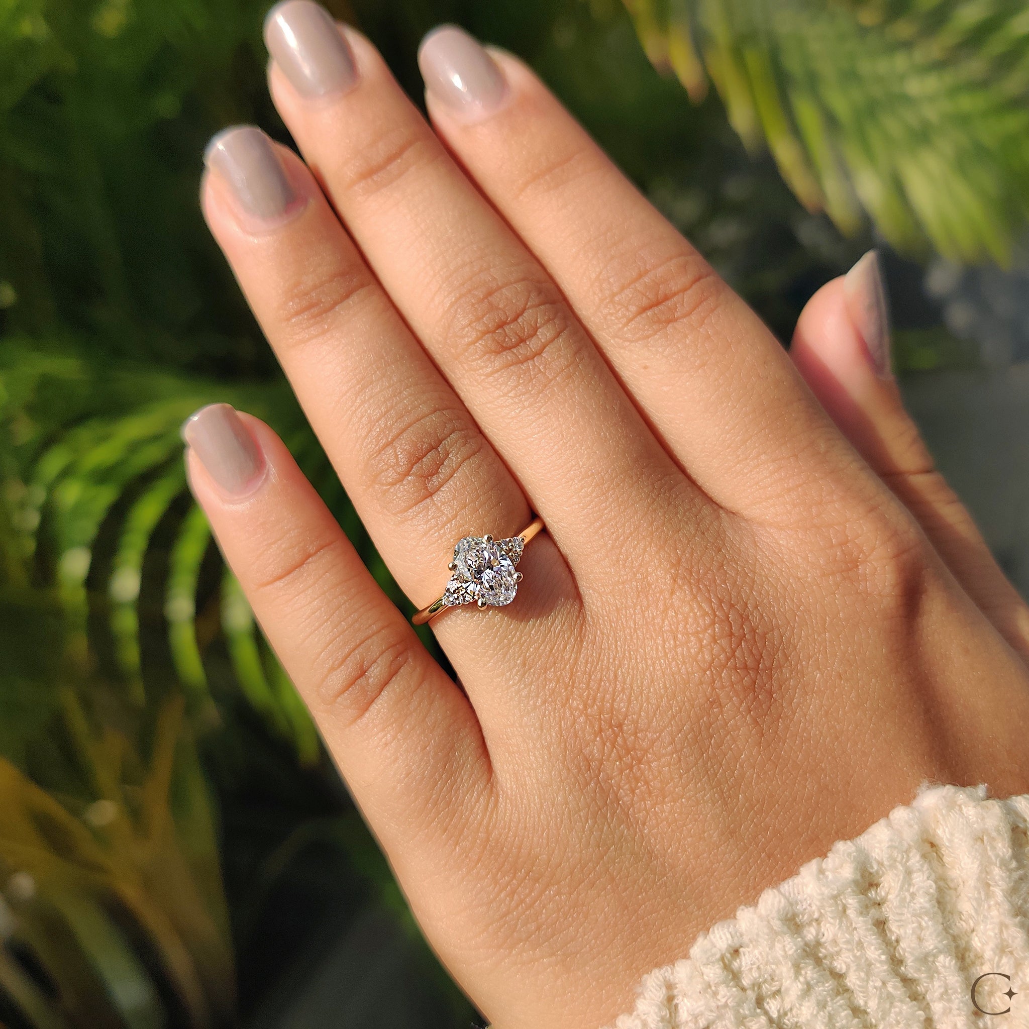Oval Stone Engagement Ring In Muse Style Secondary image