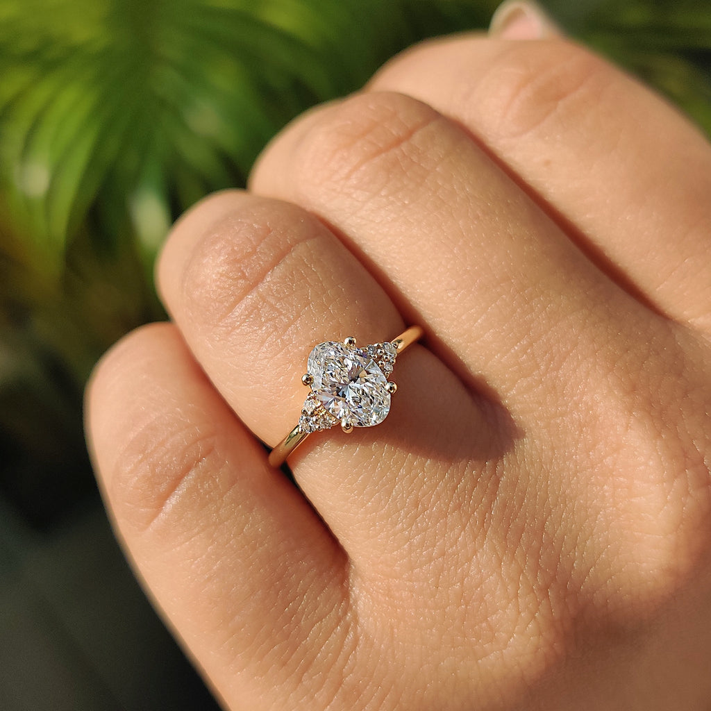 Yellow Gold Oval Diamond Engagement Ring