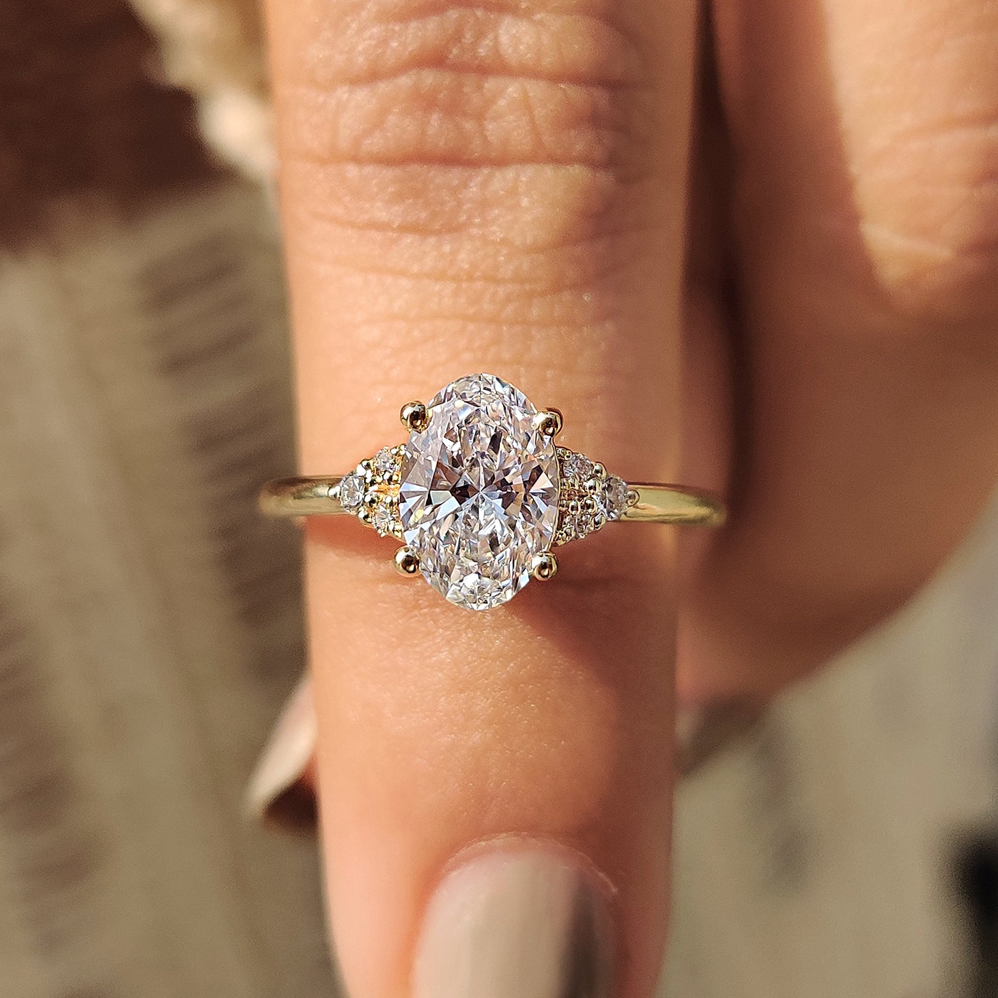 Yellow Gold Oval Diamond Engagement Ring