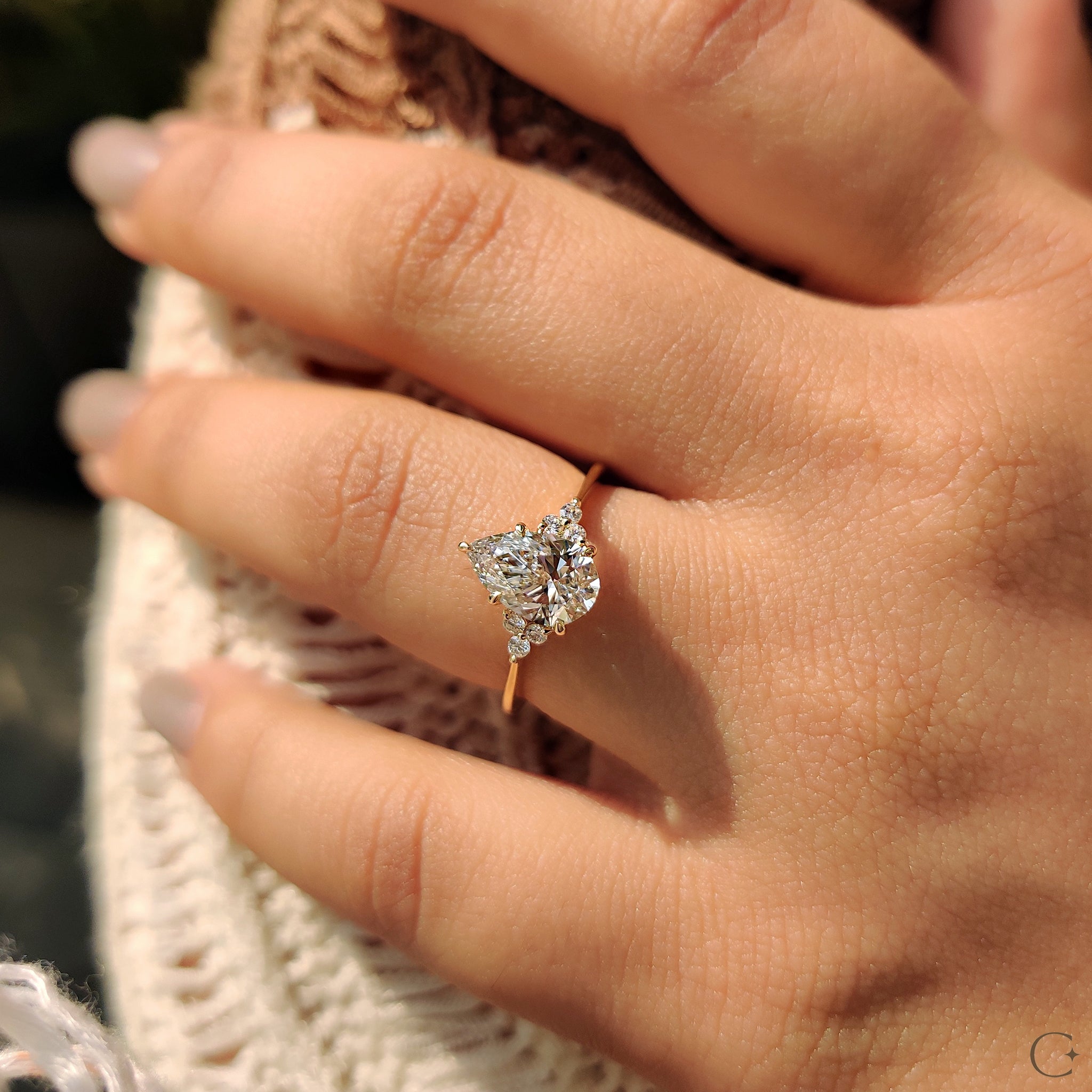 Pear Cut Engagement Ring In Muse Setting Secondary image