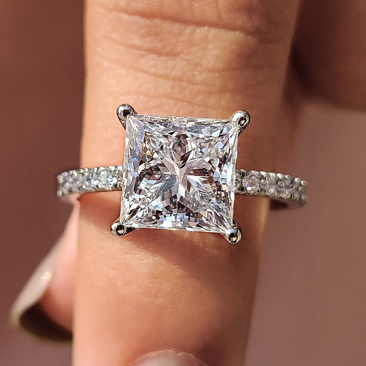 Princess Cut Engagement Ring In Pave Style Main image