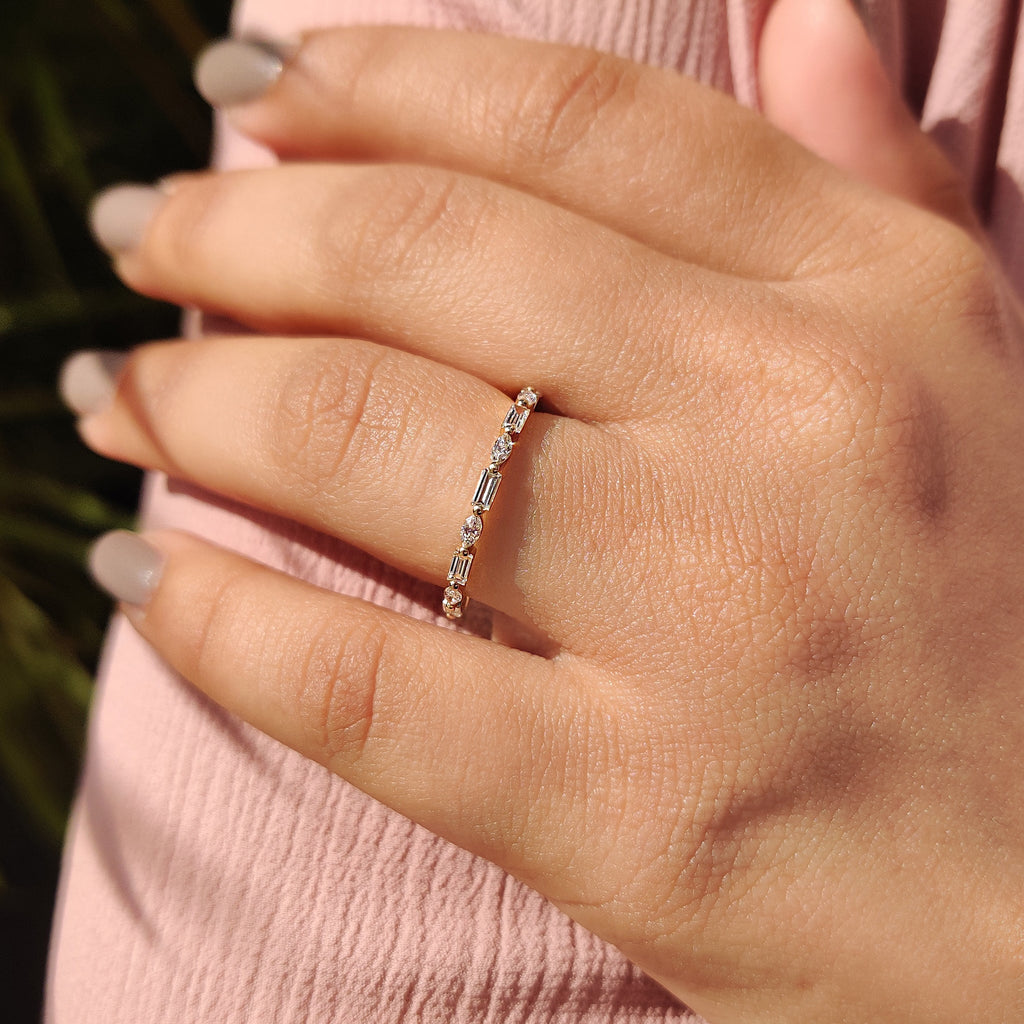 Marquise And Baguette Wedding Band In Eternity Style