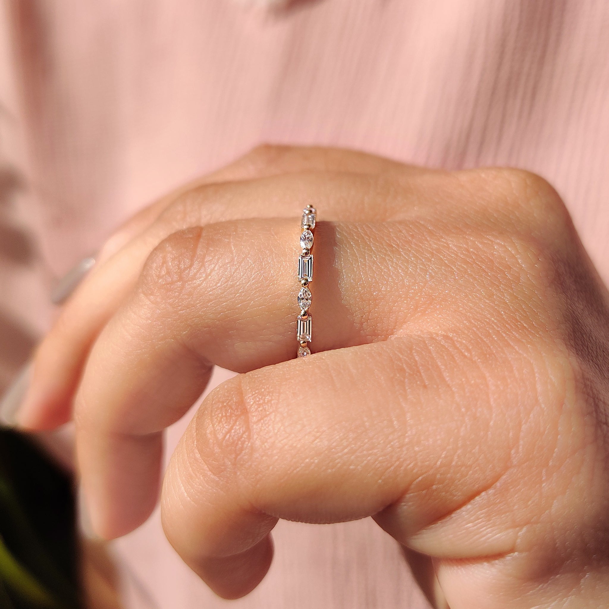Marquise And Baguette Wedding Band In Eternity Style