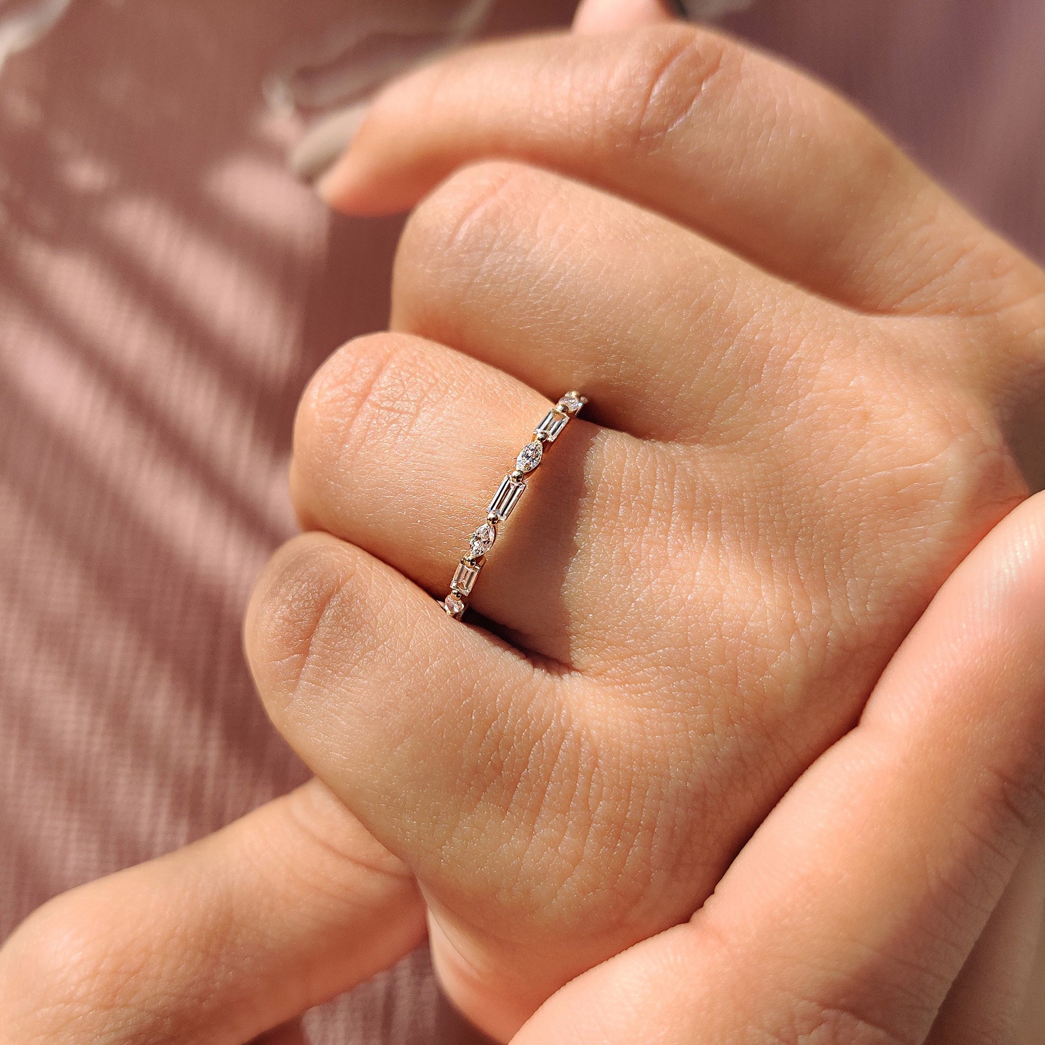 Marquise And Baguette Wedding Band In Eternity Style