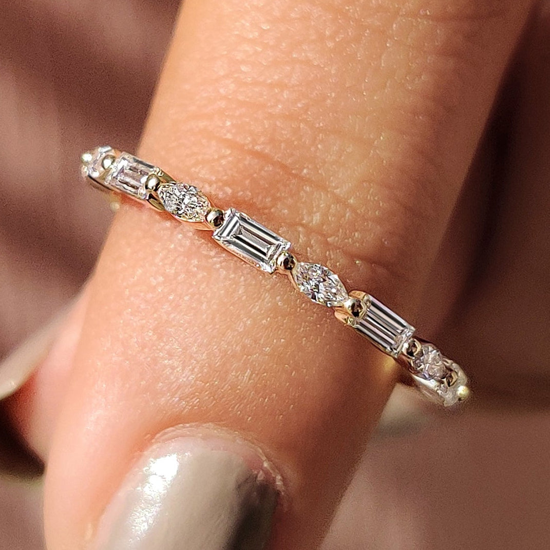 Marquise And Baguette Wedding Band In Eternity Style Main image