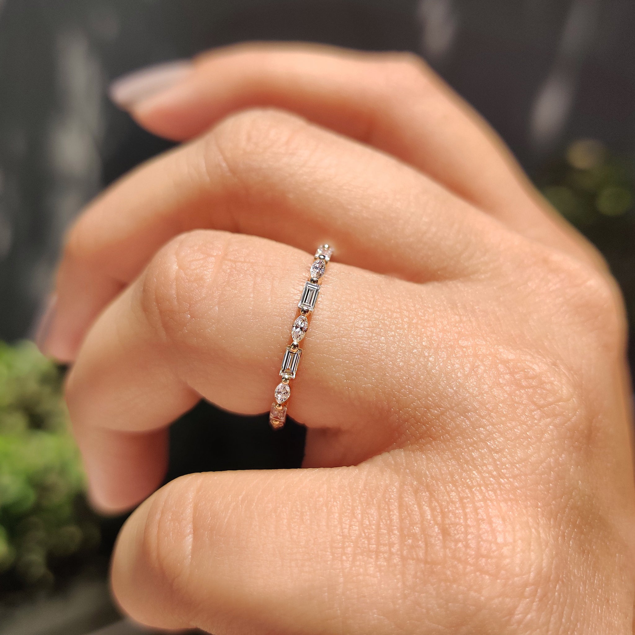 Marquise And Baguette Wedding Band In Eternity Style
