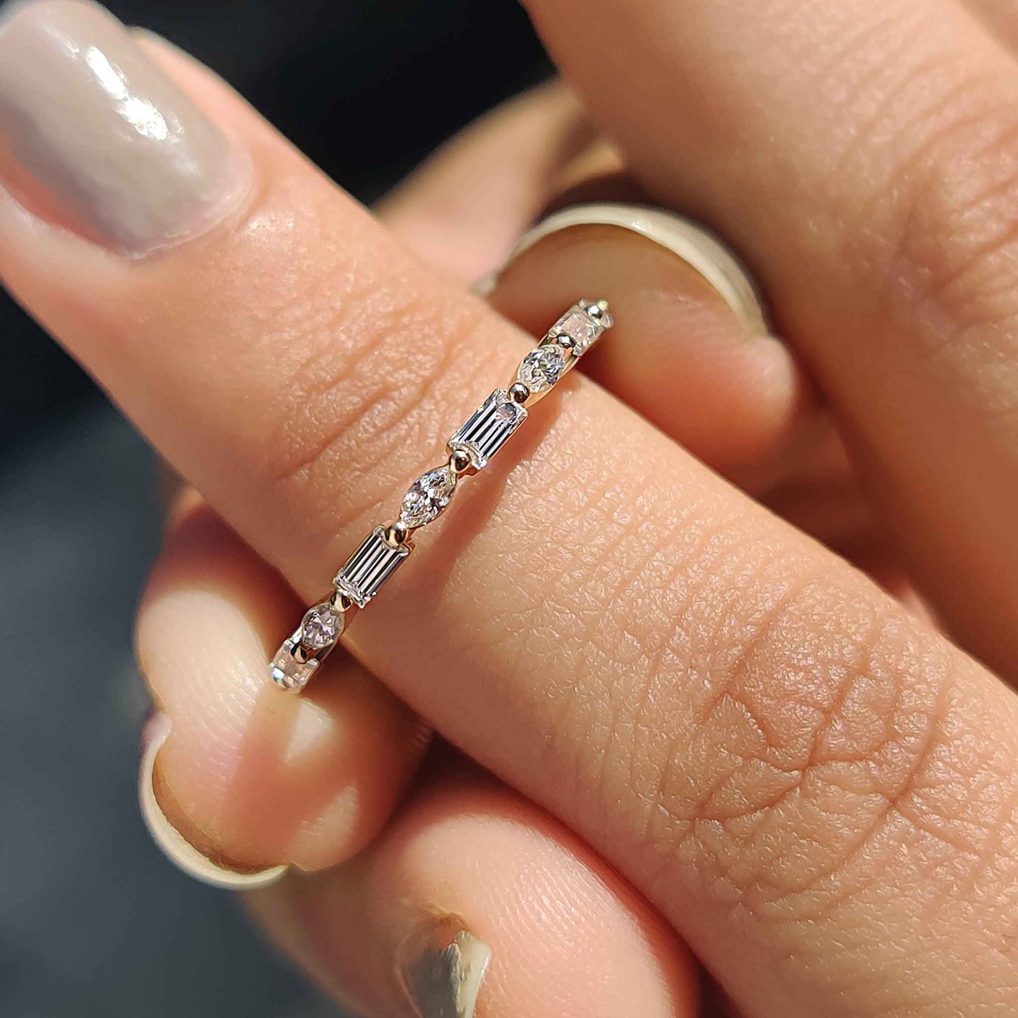 Marquise And Baguette Wedding Band In Eternity Style Secondary image