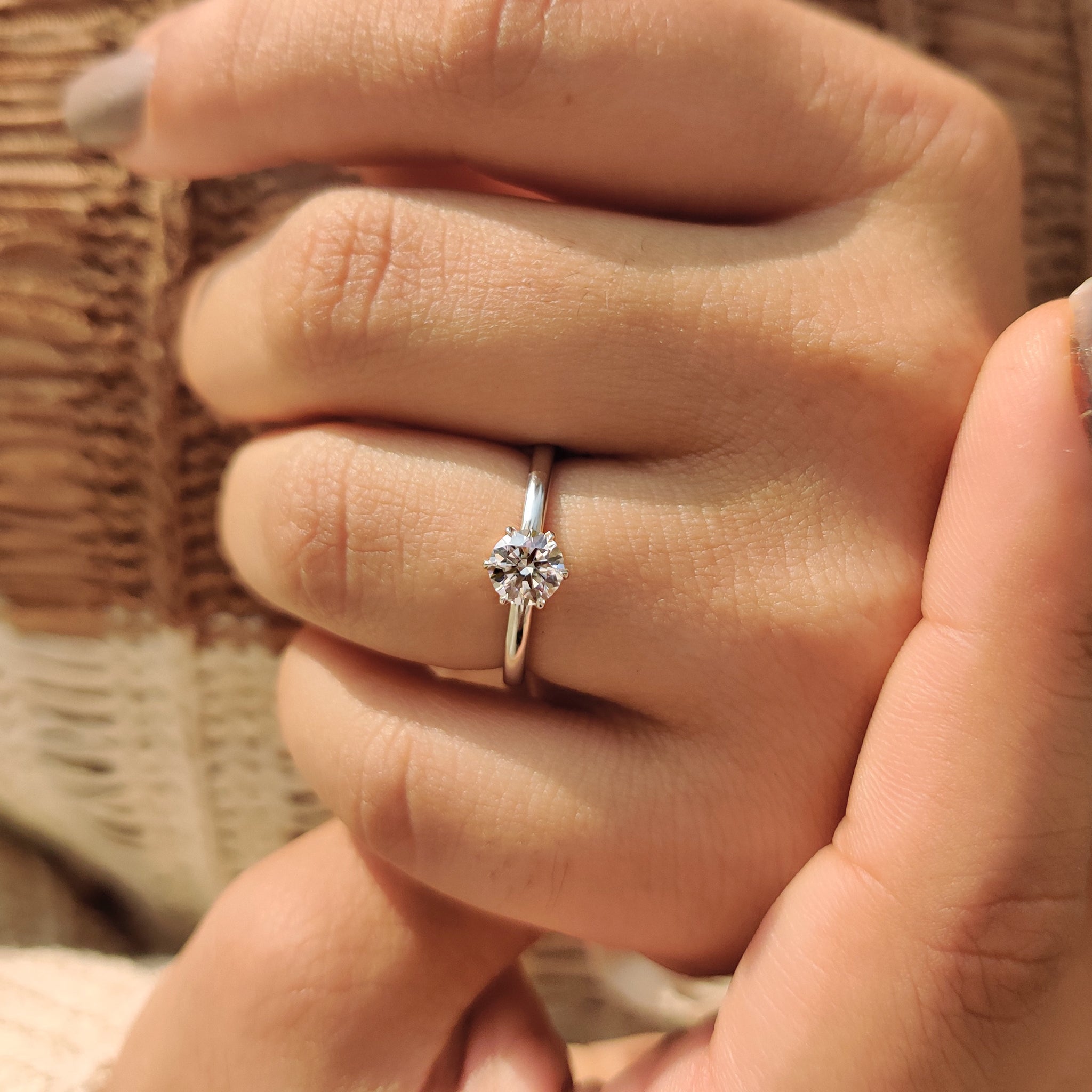 Round Diamond White Gold Solitaire Ring