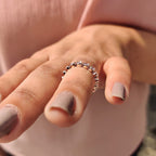 Rose Gold Wedding Band - Round Bezel Style