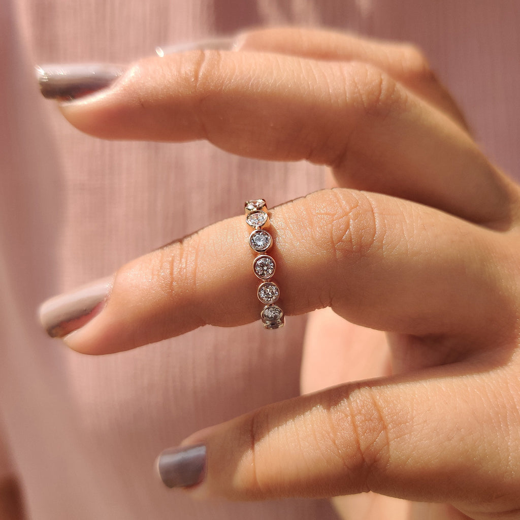 Round Diamond Bezel Set Eternity Band