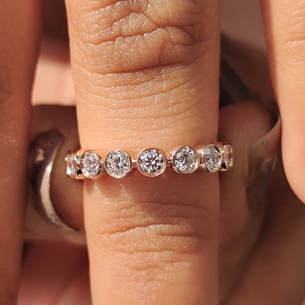 Round Diamond Bezel Set Eternity Band