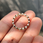 Rose Gold Wedding Band - Round Bezel Style